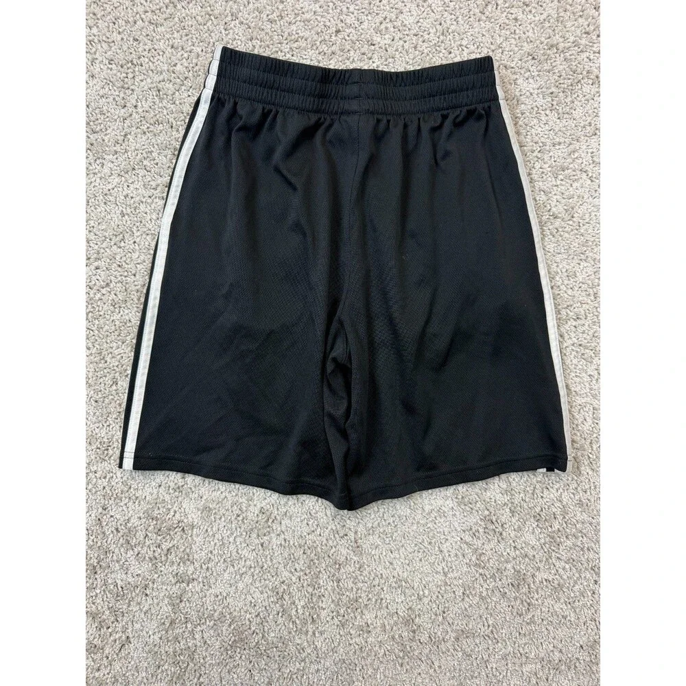 Adidas Boys Youth L 14/16 Black Athletic Shorts 3 Stripe Soccer Basketball